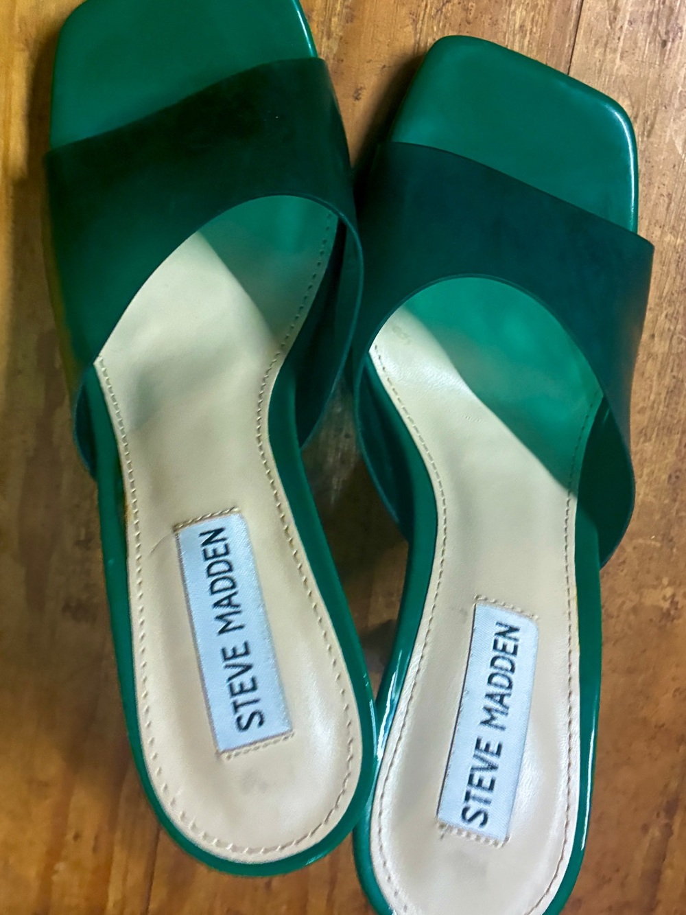 Steve Madden Emerald Green Slide Mules